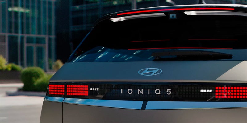 hyundai ioniq5 rear view with pixel tail lights